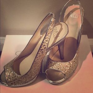 Simply Pelle Carmen Metallic Peep Toe Slingback